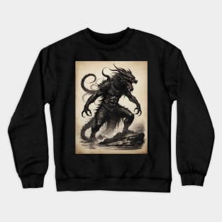 Demon with Open Mouth and Claws Crewneck Sweatshirt